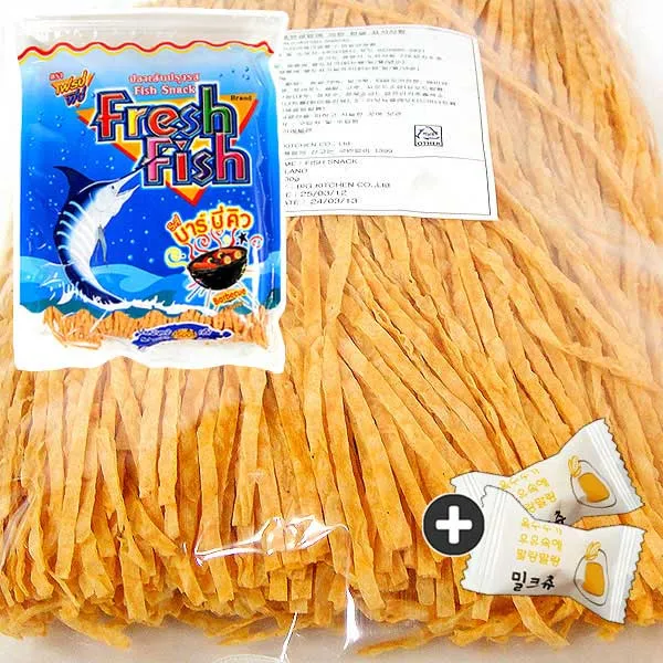 주전부리몰 태국어포 피쉬스낵 500g 1봉 +맛보기 밀크츄2개 1봉