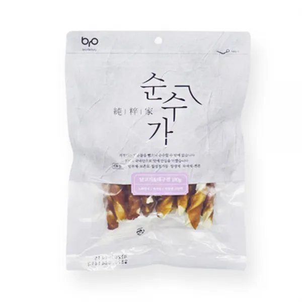 Basket7 닭고기&대구껌 수제간식 180g 지퍼백 건강관리 별식, 1개