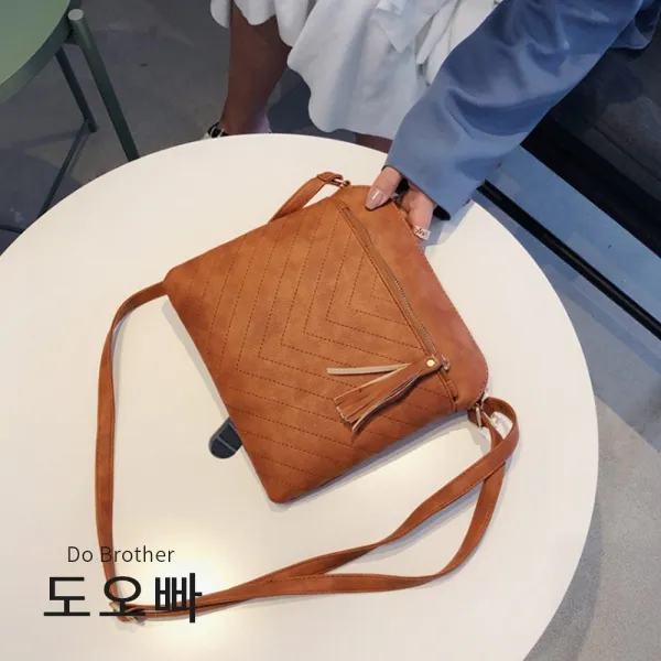 도오빠 여성 가죽 크로스백 여자 가방 미니백 데일리백 보헤미안 에스닉 캐주얼 패션 핸드백 고급