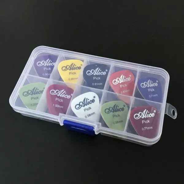 40 기타 픽업 1 박스 케이스 앨리스 어쿠스틱 일렉트릭베이스 pic plectrum 중재자 기타 라 액세서리 두께 058-15mm