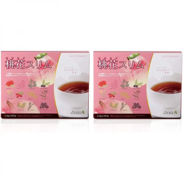 [공식 보증]도화 슬림(2상자세트)[ 시원하다먹기 쉬운 홍차]12종의 허브피치와 살구향기 미네랄루이보스, 1