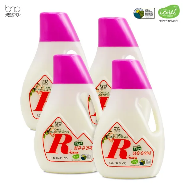  세제혁명 고농축 섬유유연제 로즈향 1.3l 4통 상세 설명 참조