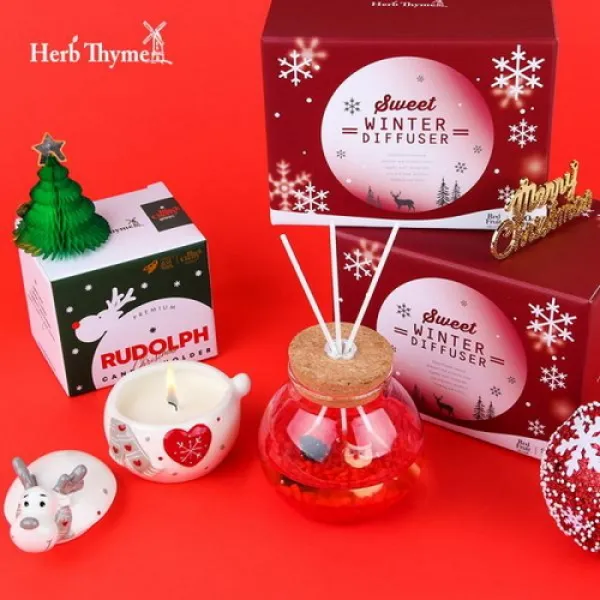  바보사랑 허브타임 방향제 크리스마스 윈터 레드프룻 디퓨저 캔들 Set 1개
