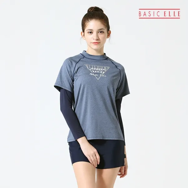 물놀이용품 수영복 위존 베이직엘르 여주니어 래쉬가드 4pcs Set Bej S302n 