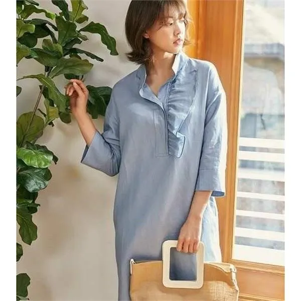 alto 알토 러플 린넨 원피스 ALOW195G3