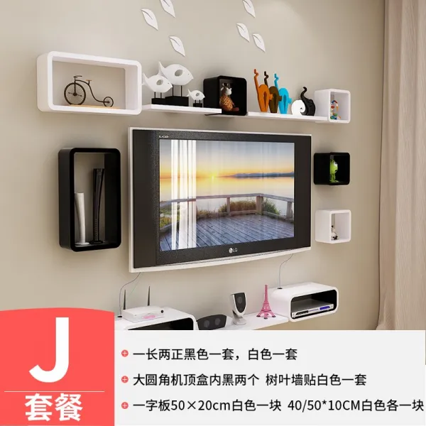 프레스하트선반 티비 배경 월데코 가설하다 거실벽걸반 벽면 무타공 침실 장식 팬시 선반을 매다 2543985327, 패키지 J