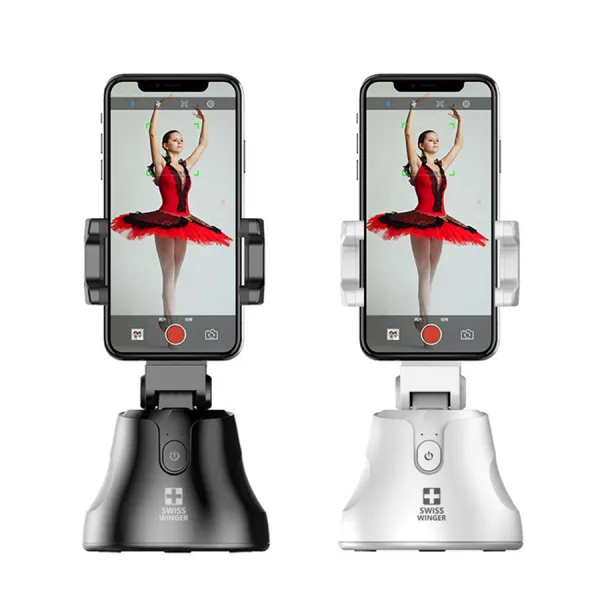 360도 자동회전 거치대 SW-360S 자동 얼굴 추적촬영, 블랙