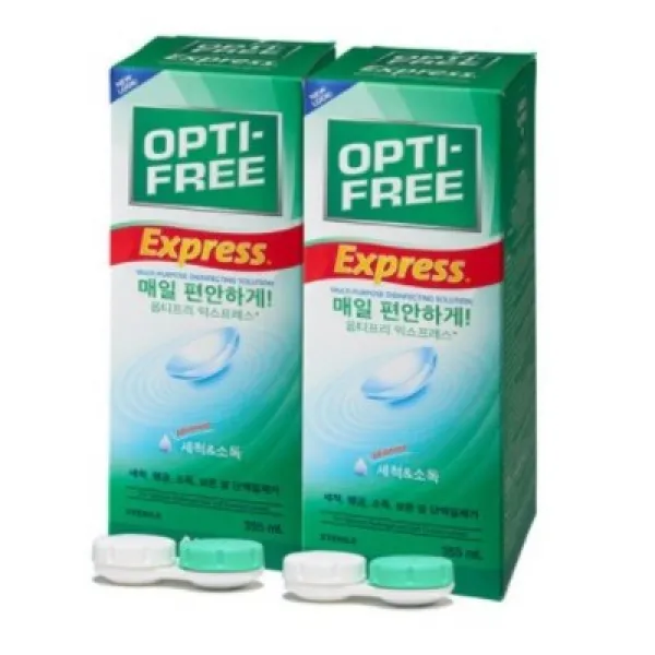 옵티프리 익스프레스 렌즈 세정액 355ml x 2p + 렌즈케이스 2p, 1세트
