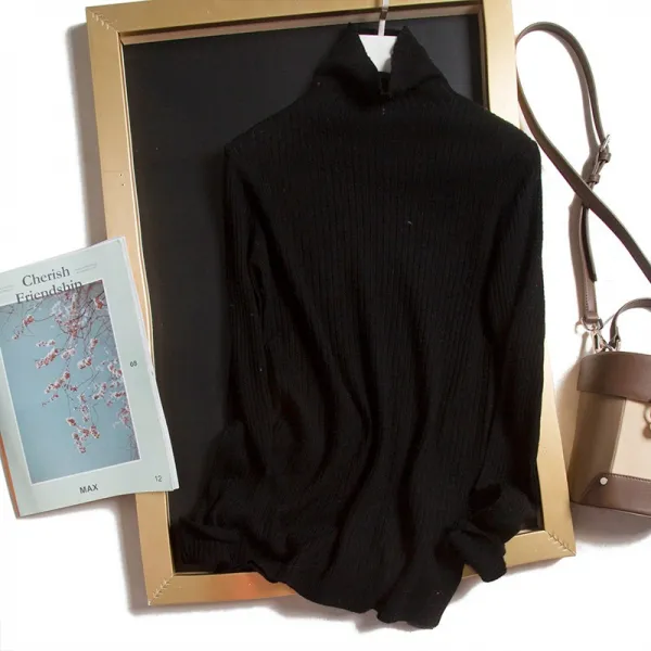 박솜 겨울 가을 두꺼운 울셔츠 여성 와이드 루즈핏 커버 두감 스웨터 이너