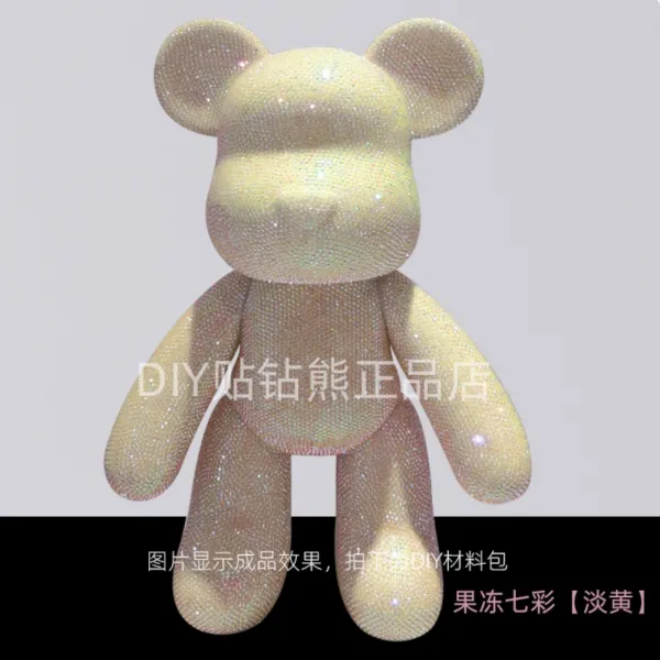 다이아몬드 큐빅 베어브릭 1000% 53cm 대형 인테리어 피규어 집들이 개업 선물, [젤리옐로우]AB칠채젤리다이아몬드업그레이드53cm대cm