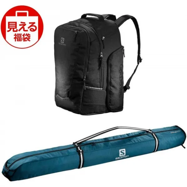 SALOMON (살로몬) 스키 가방 세트 익 스텐드 1 개 넣고 155cm + 20 블루 블랙 & 고투스노 기어 백 50L 블