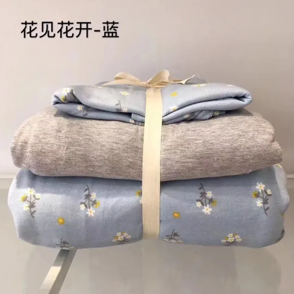 단아한 숏 니트 파파야 넷 전원 무드 풀패딩 전라 취침 극유이불 커버 34 화견 블로섬 블루 A유사함 부드러운