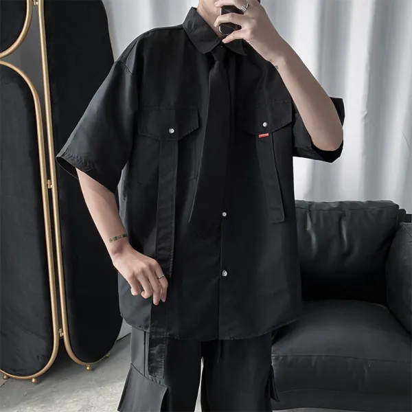 범투셀러 남자오버핏남방 여름반팔 트렌드 건달 멋지다 레저셔츠