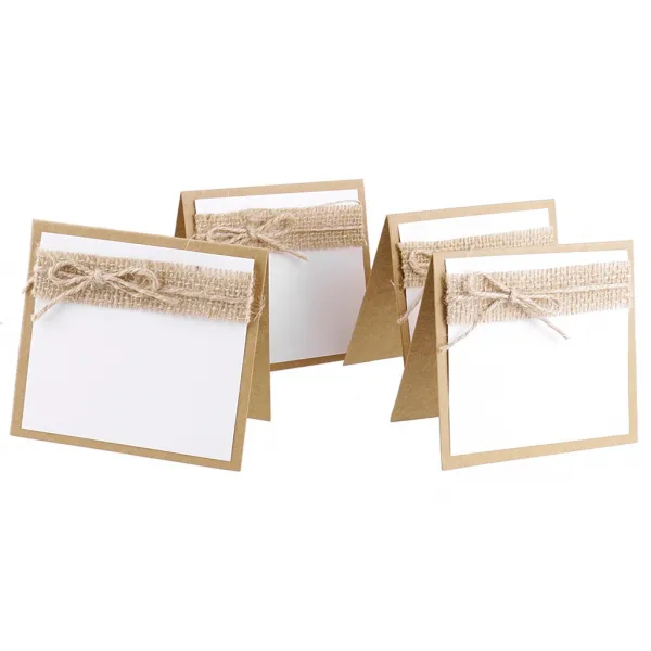 FWT초라한 세련된 소박한 결혼식을위한 10PCS 고객 당 이름 표 배정표