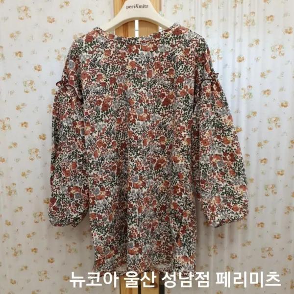 페리미츠 [꽃구경 가볼까60%]빈티지 꽃나염 롱 티셔츠 뉴코아 울산 성남점