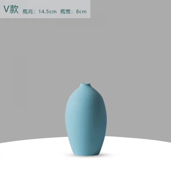 에그플래닛 직매 경덕진 도자기 화병 현대 인스 심플 크리에이티브 스몰 프레쉬 하나, 스카이블루 V타입