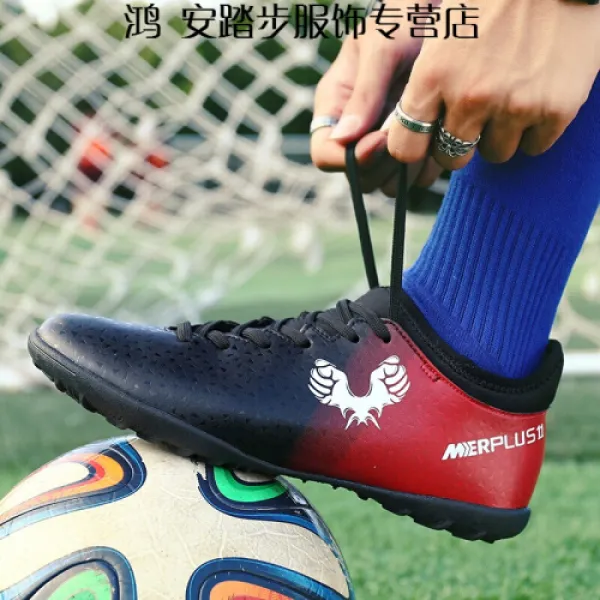축구 구두 쇄쇄 아동 미끄럼 방지 학생 신발 tf인조 초지훈련 신발 남자 가죽 늑장 R8861 블랙 38(5407)