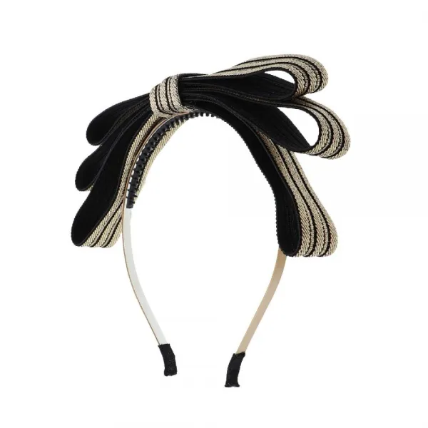 Motique Accessories 우아한 박탈 휴일 활 머리띠 헤어 밴드 골드