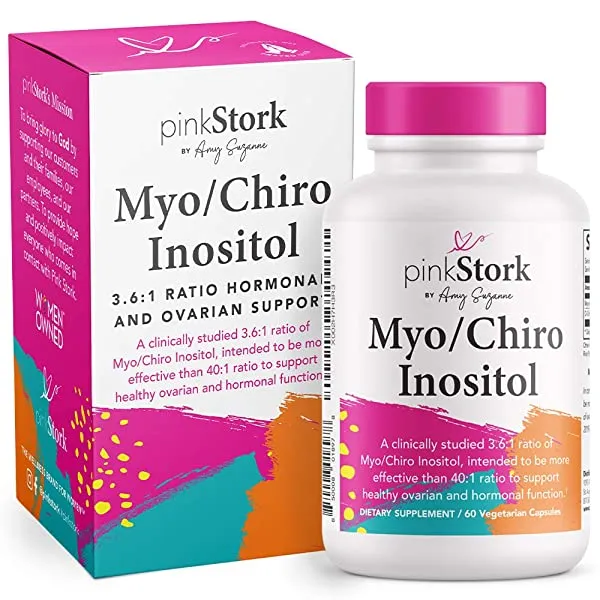 Pink Stork Myo / Chiro Inositol : 호르몬 + 난소 지원 3.6 : 1 이노시톨 혼합 임상 연구 완료 40 : 1보다 더 효과적 임 여성용 불임 보