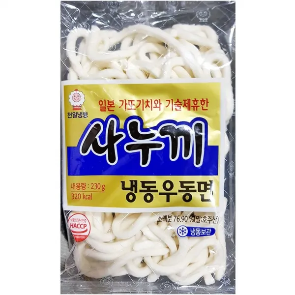 천일 사누끼 냉동우동면 230gX5/분식재료/건강간식/즉석밥/덮밥/건우동면/칼국수육수/aus/gotqks/clzlstmxh, 1