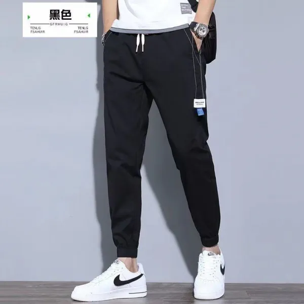 남성케주얼바지 에어매쉬 서늘한 느낌 슬림 조거 트레이닝바지 트렌드 배기 속건 9부바지 4920029432