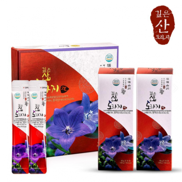 백두산 장생도라지를 담은 깊은산 도라지 스틱 도라지청 약도라지10g 3개월분 선물세트, 3박스