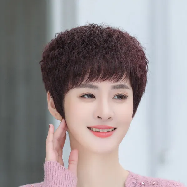 여자단발머리패션 여성 짧은 헤어 롤 중년 정수리가발 커버 핍진 엄마 배기 전 생머리 2511587476, 1, 바늘을 놀리다 순 00 - - 핸드메