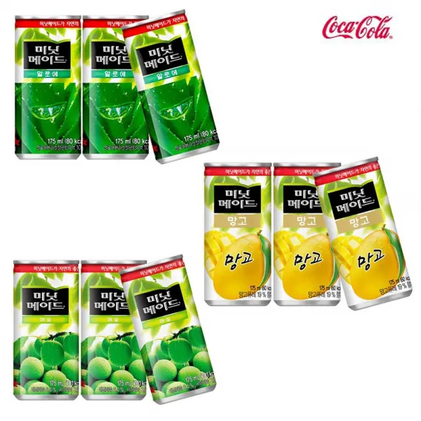 미닛메이드 알로에 매실 망고 캔 쥬스 175mlx30개 미닛메이드 매실 캔 
