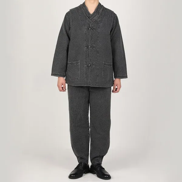 리예 후염 이중지 브이넥 적삼 조끼 바지 생활한복
