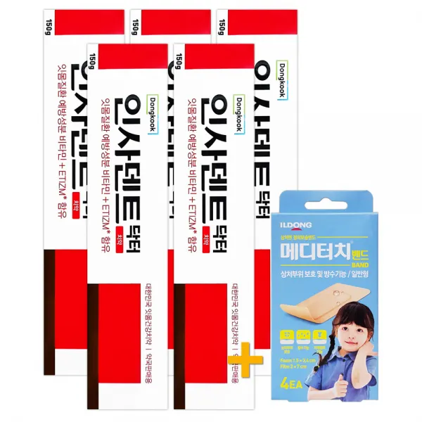 동국 인사덴트 치약 150gx5개 잇몸치약 + 일동 메디터치밴드 증정!, 150g, 5개