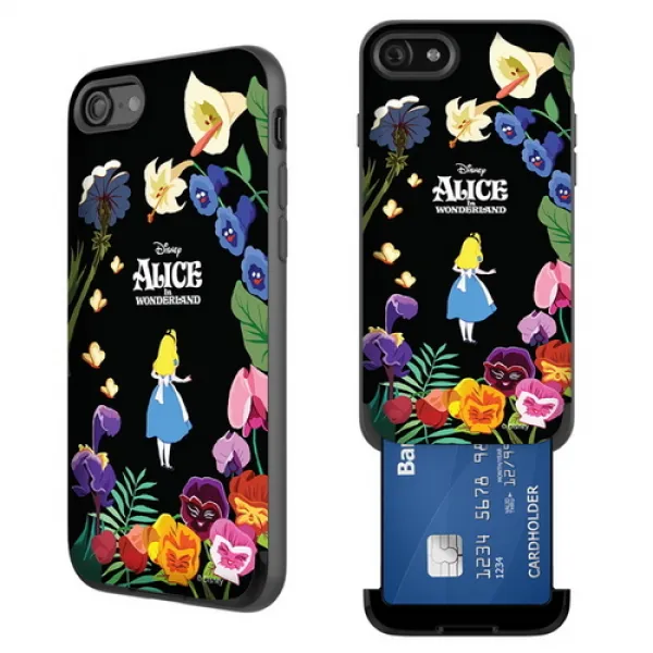  바보사랑 아이폰7 디즈니 정품 앨리스 카드슬롯 케이스 앨리스와 꽃