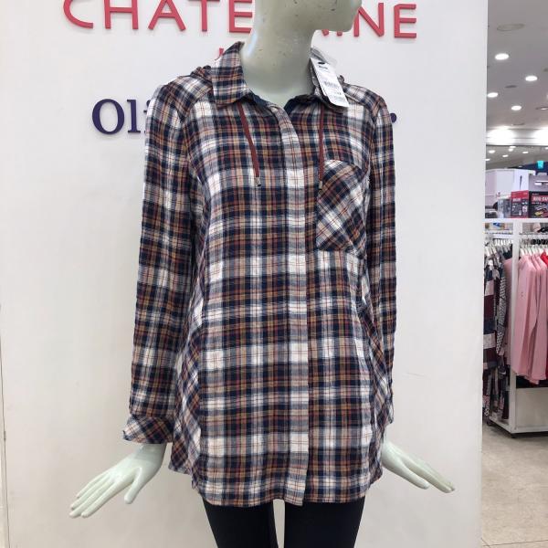 크로커다일 레이디 체크 후드 셔츠 집업 Cl7fbl204