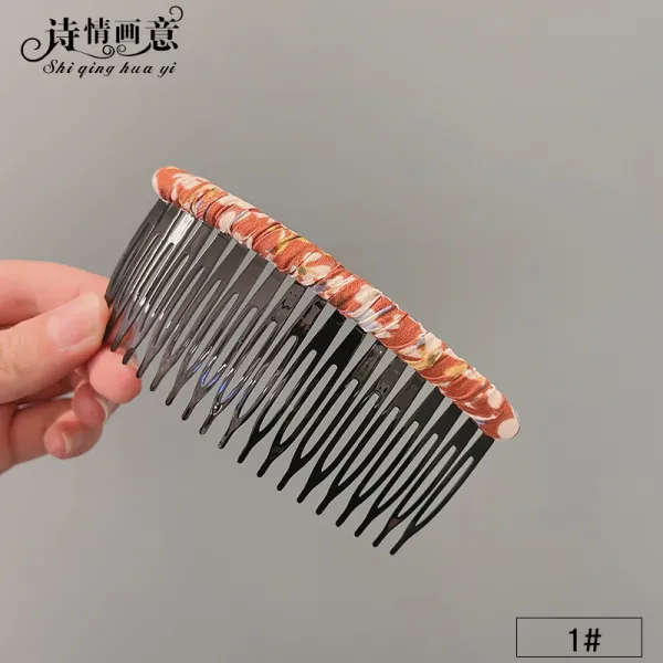 올림머리빗 헤어빗 이젝트 빗판 머리 장식 앞머리 접시 머리 걸이 미끄럼 방지 여성 헤어 클립기 상단 빗