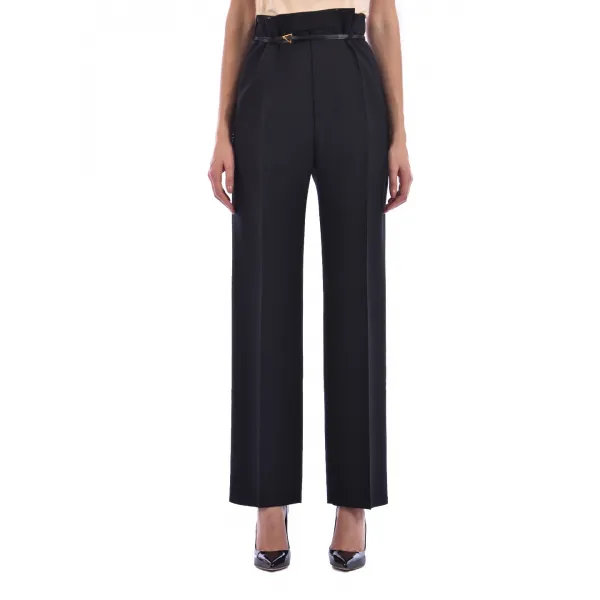 [보테가 베네타] BOTTEGA VENETA Black Wool Trousers