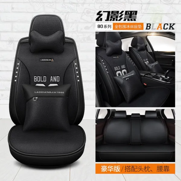 벤츠 뉴 c급 c260l c200 c180l 자동차 쿠션 사계절용 풀커버 시트, 80환상 블랙 호화판