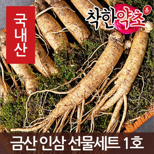 착한약초 금산 인삼 50종 수삼 삼계용 인삼주키트 선물세트, 1개, 1IC7_금산 인삼 고급 선물세트 1호