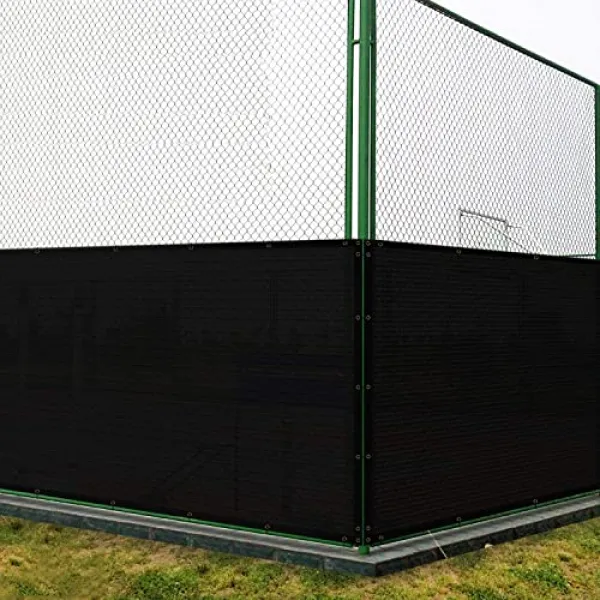 4'x 205 '프라이버시 바 화면 및 황동 버클 눈 140gsm 무거운 의무 야외 뒷마당 안뜰 및 갑판 검은 맞춤 크기에 적합 (4' x 205' Black), 4' x 205', Black