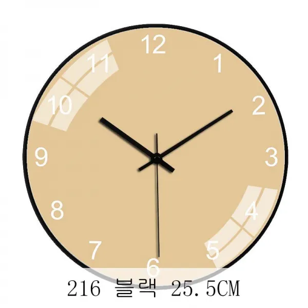 뉴타임즈14 벽시계 거실 순회색 벽걸이 시계 무음 XT06 A10, 216 블랙 25.5CM