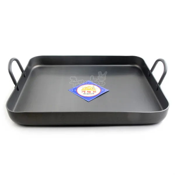 경질 사각본철 철판 닭갈비팬 곱창팬 사각철판 업소용 3종, 1개, 소-400x340x63