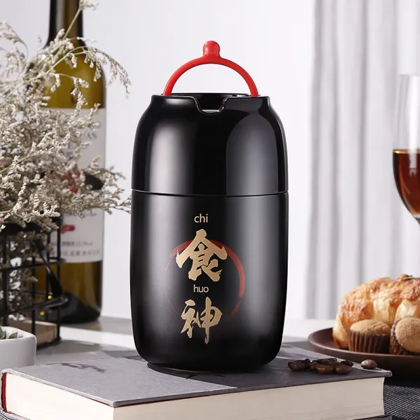 보온죽통 Fugang스테인리스 보온병 보온통 슈퍼롱 보온도시락 휴대용 타입학생 죽뜸들이기 #05 700ml블랙 식신 304재질 무분별