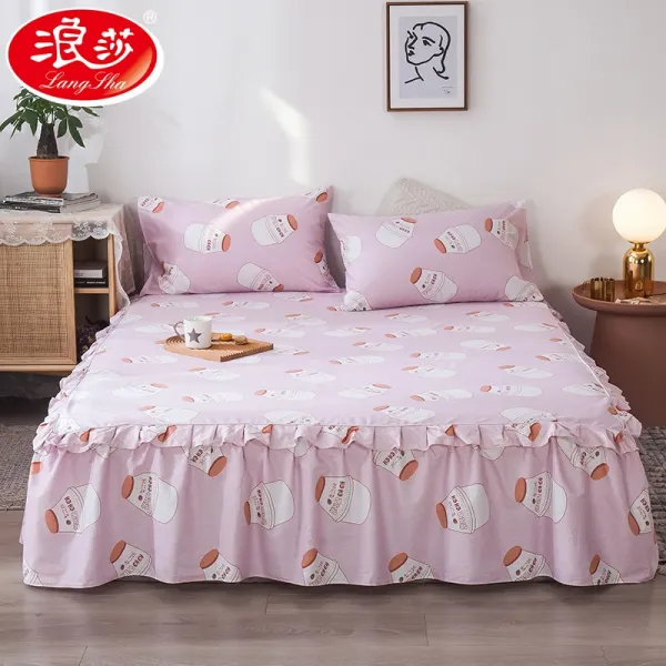 트리플에이 순면 코튼 침대스커트 침대커버 단건 15m1 8메터 풀패딩 침대시트 해몽함 생각하다 논슬립 미끄럼방지 공주풍 낙천가이다