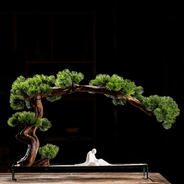 진열 장식품 상성함 중국식 영객송 늘 그린 리얼 응접실이 있다 TV거실장 서재 현관 호텔 모델하우스 4707171621, 명월송지 _도를 깨닫다 수반 _화이트