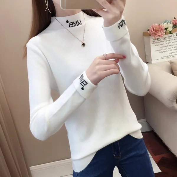 ZoneSHOP 여자 반폴라 티셔츠 가을 빅사이즈X10