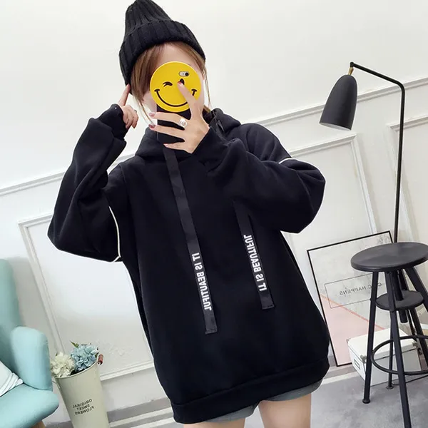 디에프 여성 여자 가나다라 후드티 기본 루즈핏 후드 레터링