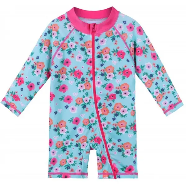 BAOHULU 베이비 여자 반팔 꽃 무늬 마음 무늬 귀여운 자외선 차단제 연체 수영복 스쿨 유치원 용 S308_Fu