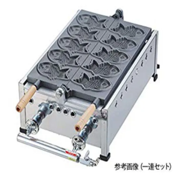 アズワン 鯛焼器 (5匹焼フッソ加工付) 1連セット LP/62-8238-15 애즈 붕어빵 기 (5 마리 구이 불소 가공 포함) 1 연 세트 LP / 62-8238-15, 1