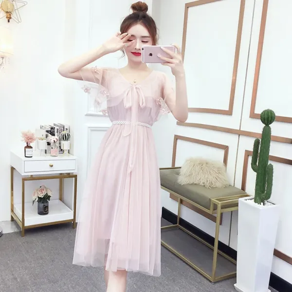 앤티크 망사 선녀 스커트 뉴 나이트 샵 여장 초 선원피스 모리 프렌치 스몰 드레스