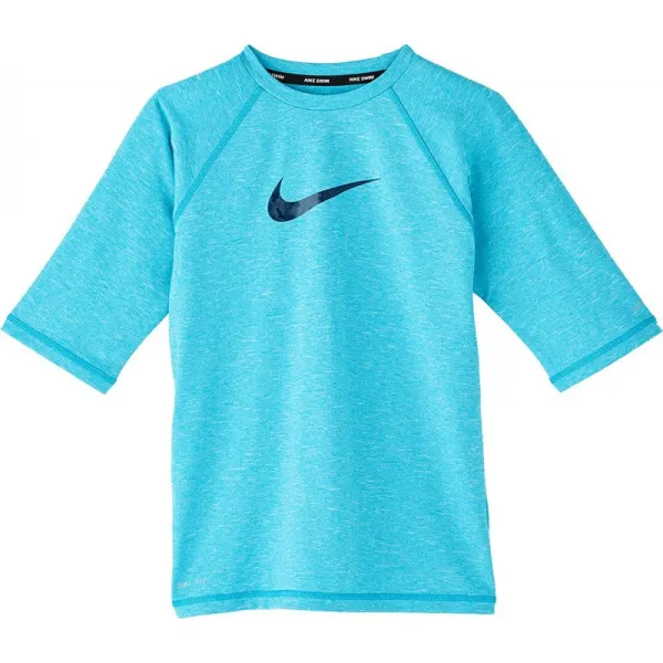 Nike Kids Boy 's Heather Camo Swoosh Short Sleeve Hydro Guard (Little Kids / Big Kids) 하늘색 분노