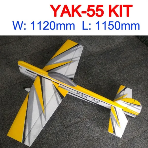 RC비행기 YAK55 1120mm EPP 3D곡예기 키트 익형버전 옐로우2, 도색