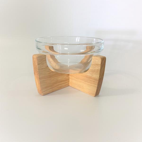 누스 Slim02 강아지 고양이 수반 물그릇 식기 식탁 그릇 애견 애묘 1세트 일반유리투명 네츄럴컬러 높이12.5cm 